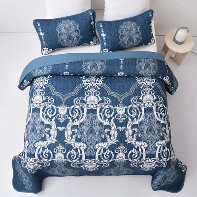 Alluring Quilted bedspread and pillowcovers set: Luxurious Bedroom Addition - Queen size Payday Deals