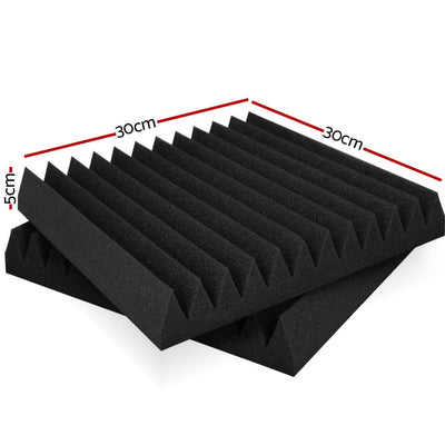 Alpha 40pcs Acoustic Foam Panels Tiles Studio Sound Absorbtion Wedge 30X30CM Payday Deals