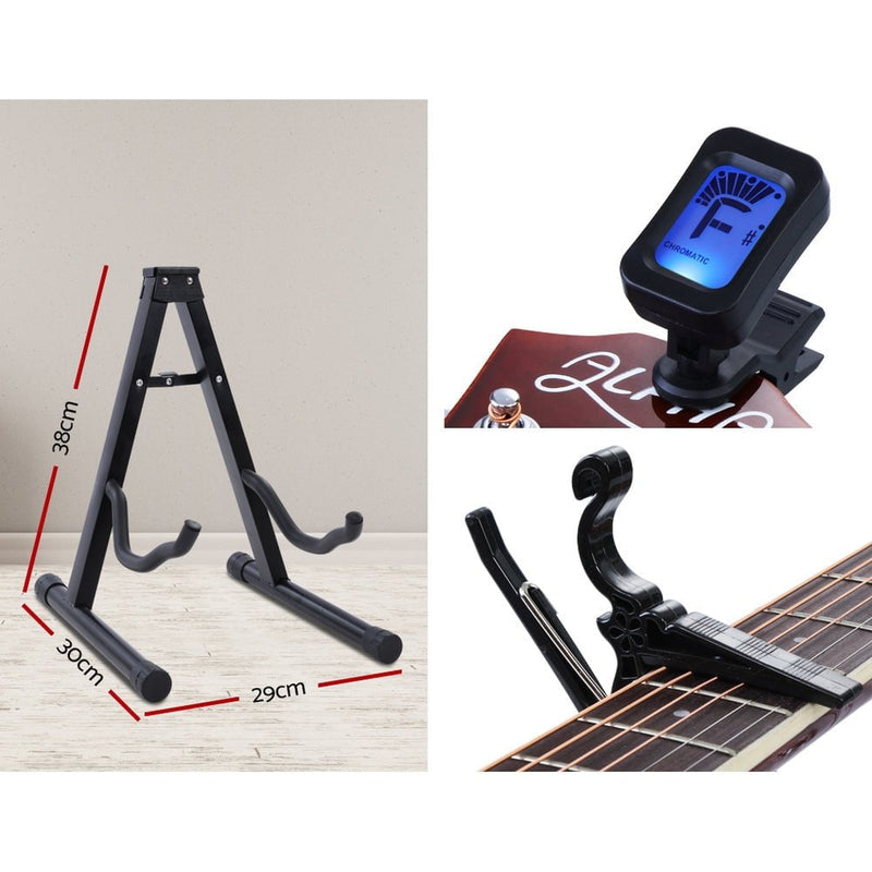 Alpha 41" Inch Electric Acoustic Guitar Wooden Classical with Pickup Capo Tuner Bass Natural Payday Deals