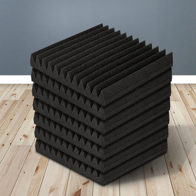 Alpha 60pcs Acoustic Foam Panels Tiles Studio Sound Absorbtion Wedge 30X30CM Payday Deals