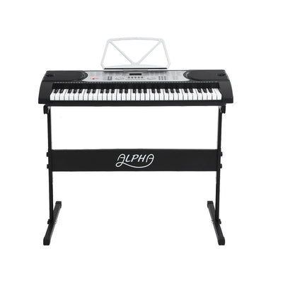 Alpha 61 Keys Electronic Piano Keyboard Digital Electric w/ Stand Stool Silver Payday Deals