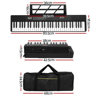 Alpha 61 Keys Foldable Electronic Piano Keyboard Digital Electric w/ Carry Bag Payday Deals