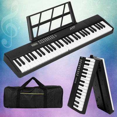 Alpha 61 Keys Foldable Electronic Piano Keyboard Digital Electric w/ Carry Bag Payday Deals
