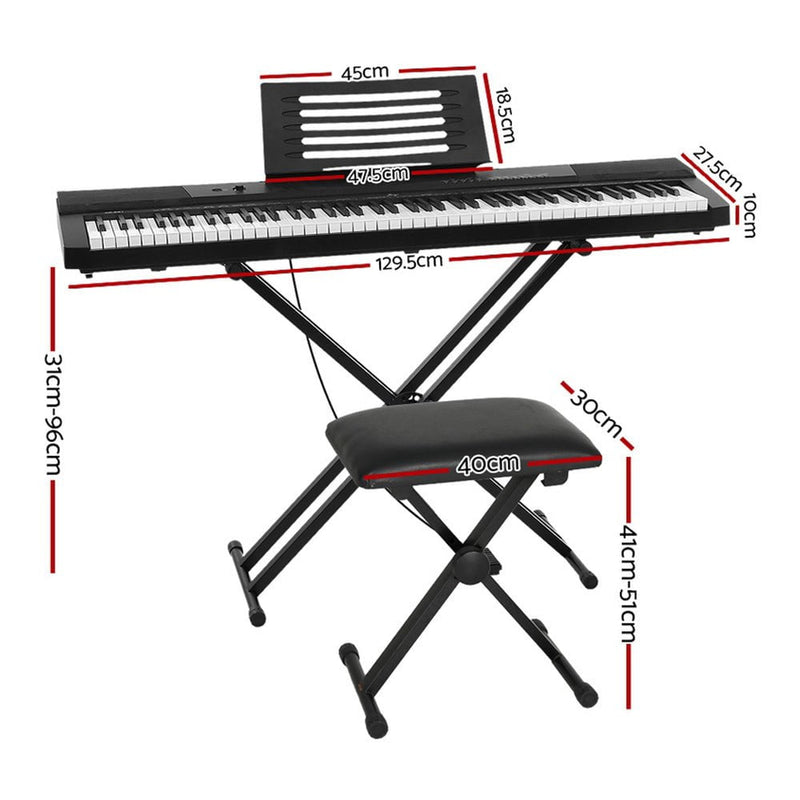 Alpha 88 Keys Electronic Piano Keyboard Digital Electric w/ Stand Stool Pedal Payday Deals