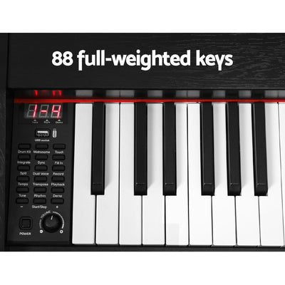Alpha 88 Keys Electronic Piano Keyboard Digital Electric w/ Stand Stool Weighted Payday Deals