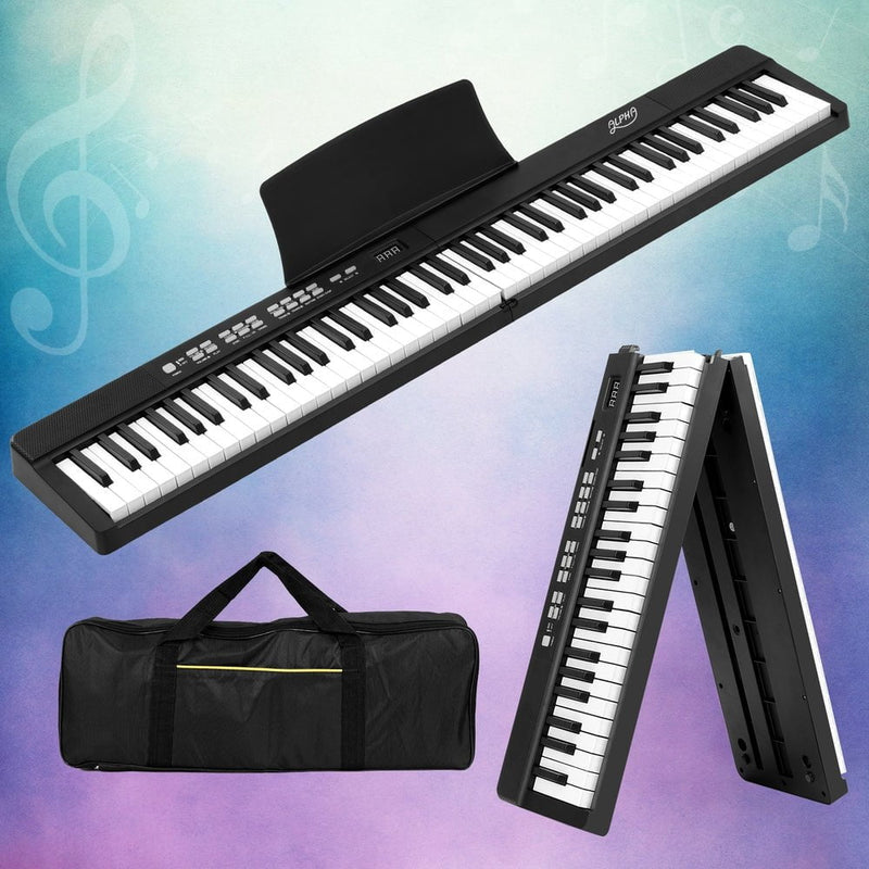 Alpha 88 Keys Foldable Electronic Piano Keyboard Digital Electric w/ Carry Bag Payday Deals