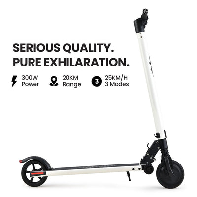 ALPHA Peak Electric Scooter 300W Power Up to 25km/h Adult Teens E-Scooter Easy Fold, White Payday Deals