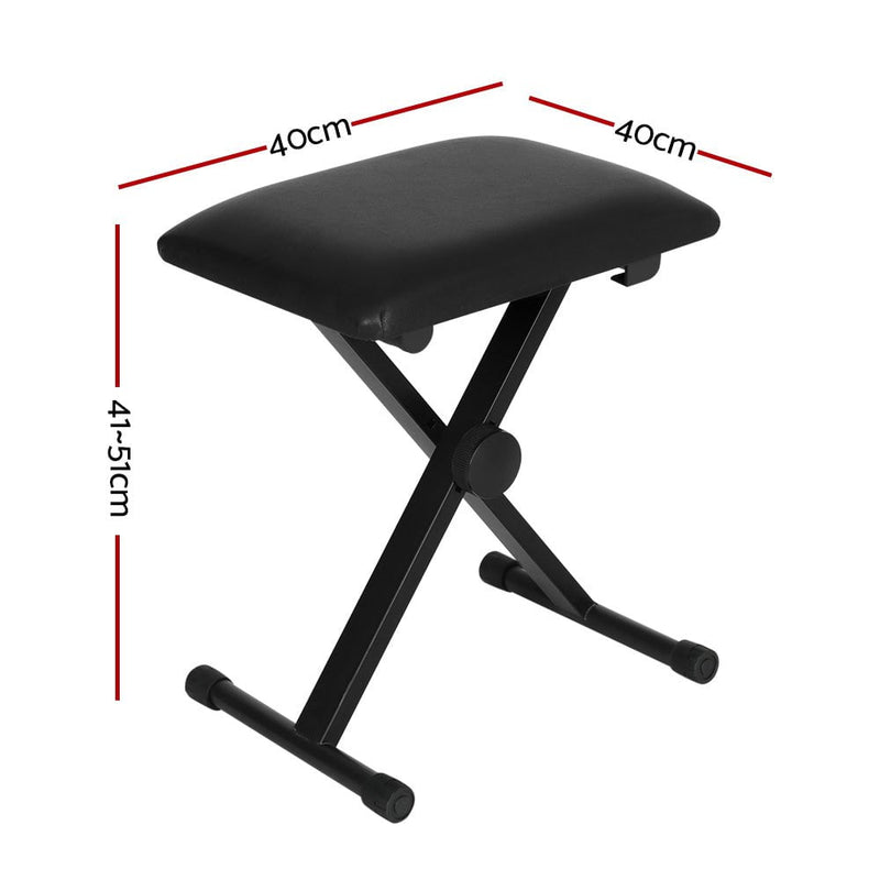 Alpha Piano Stool Adjustable Height Keyboard Seat Portable Bench Chair Black Payday Deals