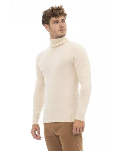 Alpha Studio Men's Beige Alpaca Leather Sweater - 52 IT Payday Deals