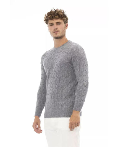 Alpha Studio Men's Gray Viscose Sweater - 52 IT Payday Deals