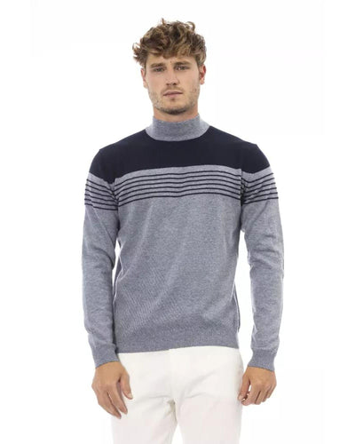 Alpha Studio Men's Light Blue Viscose Sweater - 46 IT Payday Deals