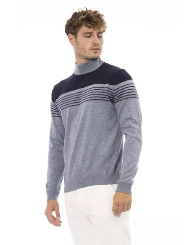 Alpha Studio Men's Light Blue Viscose Sweater - 46 IT Payday Deals