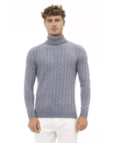 Alpha Studio Men's Light Blue Viscose Sweater - 48 IT Payday Deals