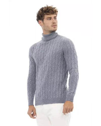 Alpha Studio Men's Light Blue Viscose Sweater - 48 IT Payday Deals