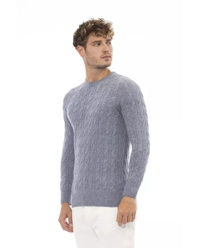 Alpha Studio Men's Light Blue Viscose Sweater - 50 IT Payday Deals