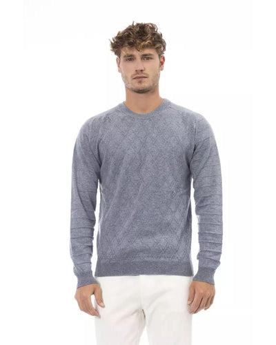 Alpha Studio Men's Light Blue Viscose Sweater - 52 IT Payday Deals
