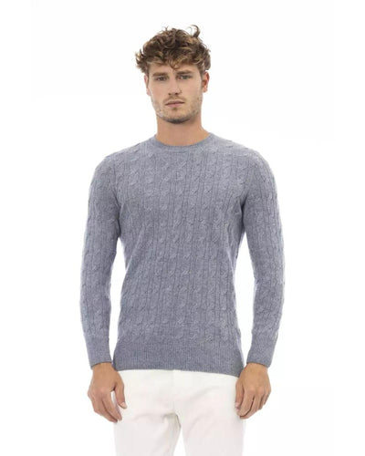 Alpha Studio Men's Light Blue Viscose Sweater - 52 IT Payday Deals