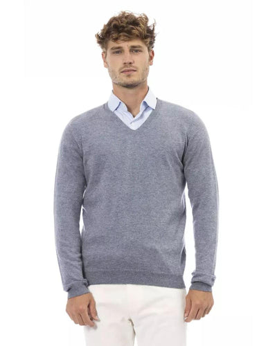 Alpha Studio Men's Light Blue Viscose Sweater - 56 IT Payday Deals