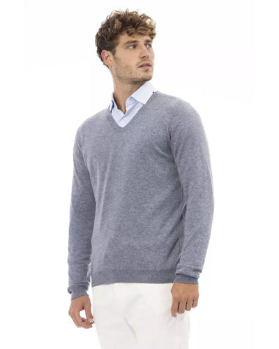 Alpha Studio Men's Light Blue Viscose Sweater - 56 IT Payday Deals
