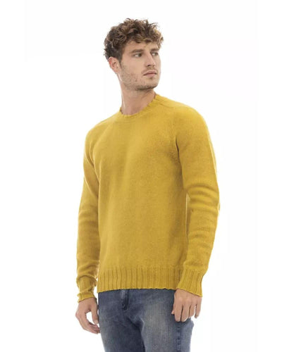 Alpha Studio Men's Yellow Wool Sweater - 52 IT Payday Deals