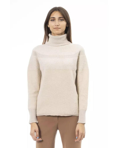 Alpha Studio Women's Beige Wool Sweater - 44 IT