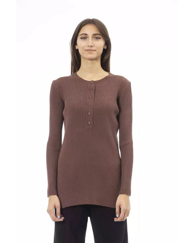 Alpha Studio Women's Brown Viscose Sweater - 42 IT Payday Deals