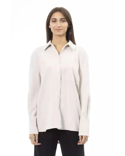 Alpha Studio Women's White Polyester Shirt - 42 IT