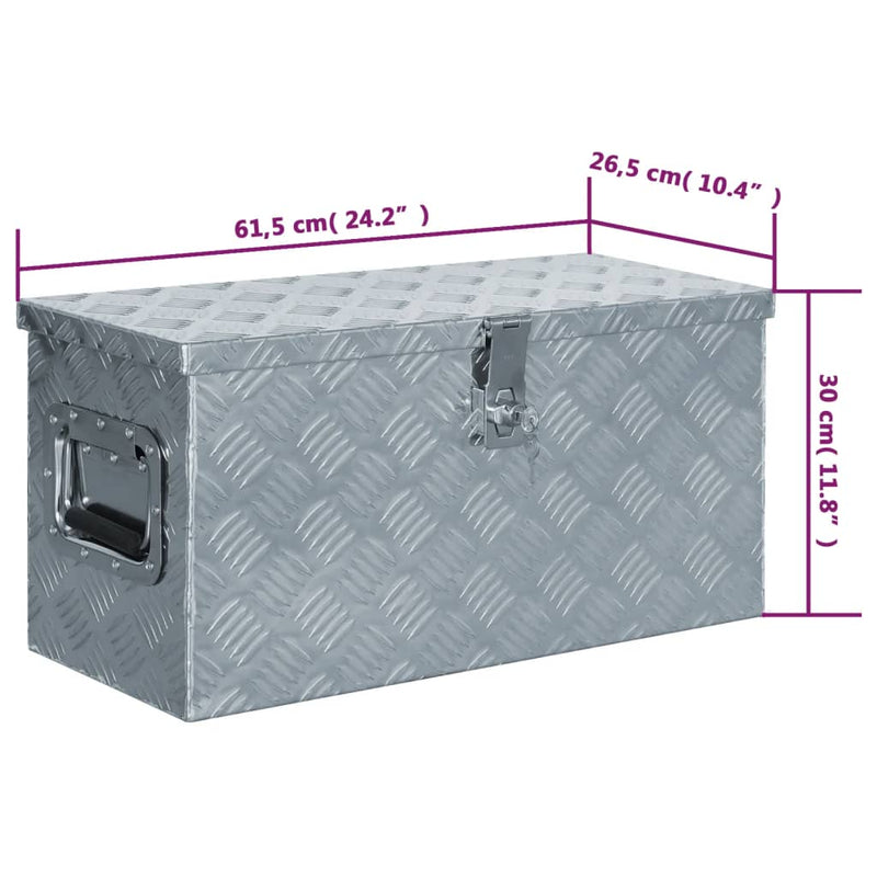 Aluminium Box 61.5x26.5x30 cm Silver Payday Deals
