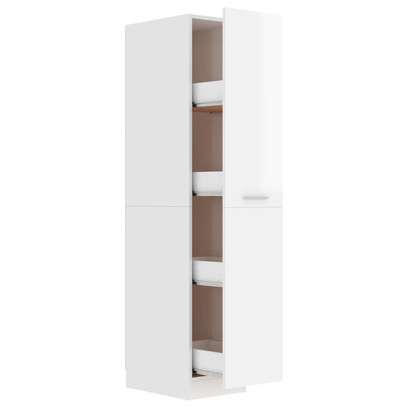Apothecary Cabinet High Gloss White 30x42.5x150 cm Engineered Wood Payday Deals