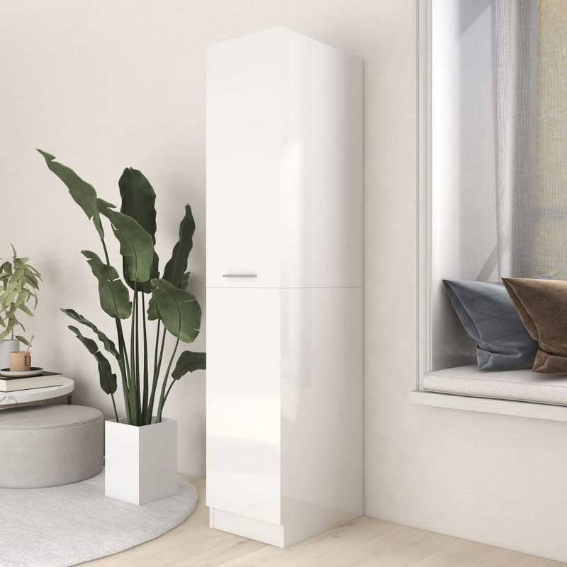 Apothecary Cabinet High Gloss White 30x42.5x150 cm Engineered Wood Payday Deals