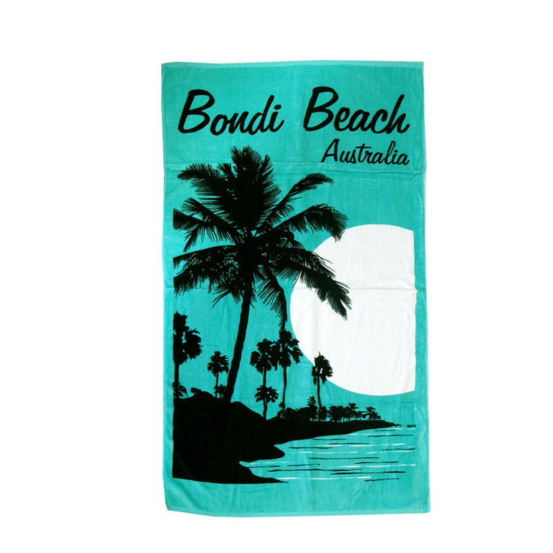 Aqua Blu Bondi Beach Aqua 100% Cotton Beach Towel 80 x 150 cm Payday Deals