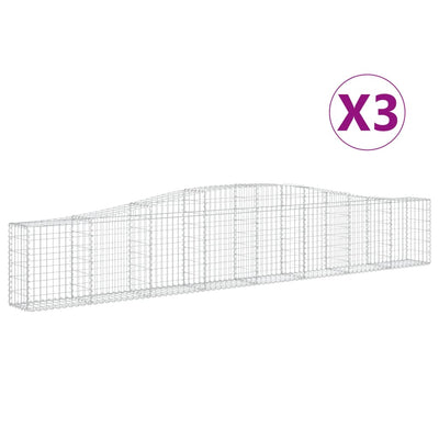 Arched Gabion Baskets 3 pcs 400x30x60/80 cm Galvanised Iron Payday Deals