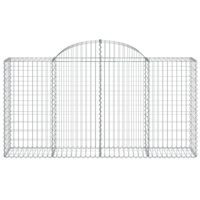 Arched Gabion Baskets 5 pcs 200x50x100/120 cm Galvanised Iron Payday Deals
