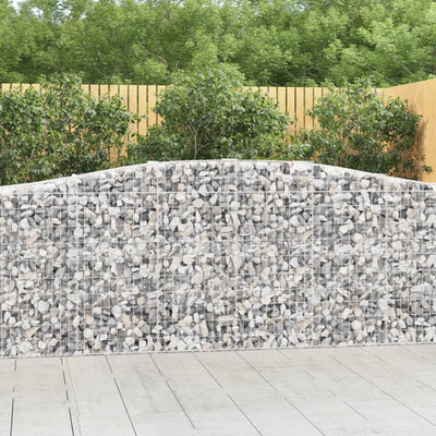 Arched Gabion Baskets 6 pcs 400x50x100/120 cm Galvanised Iron Payday Deals