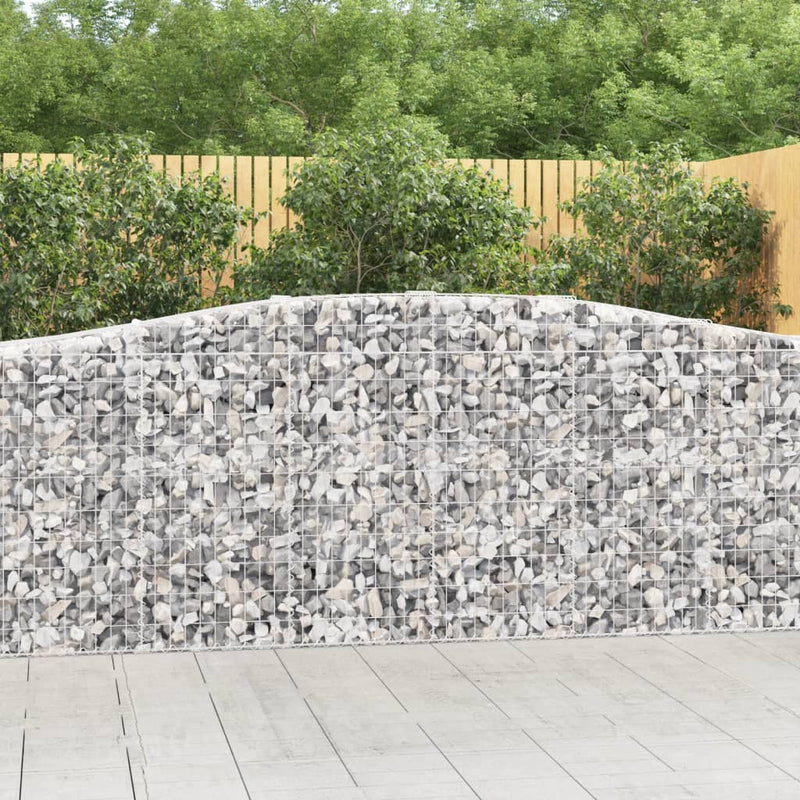 Arched Gabion Baskets 6 pcs 400x50x100/120 cm Galvanised Iron Payday Deals