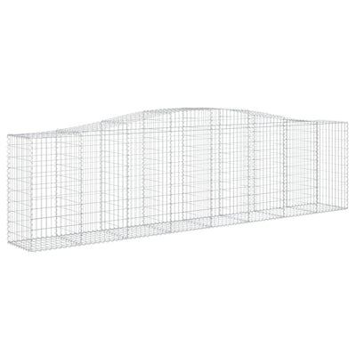 Arched Gabion Baskets 6 pcs 400x50x100/120 cm Galvanised Iron Payday Deals