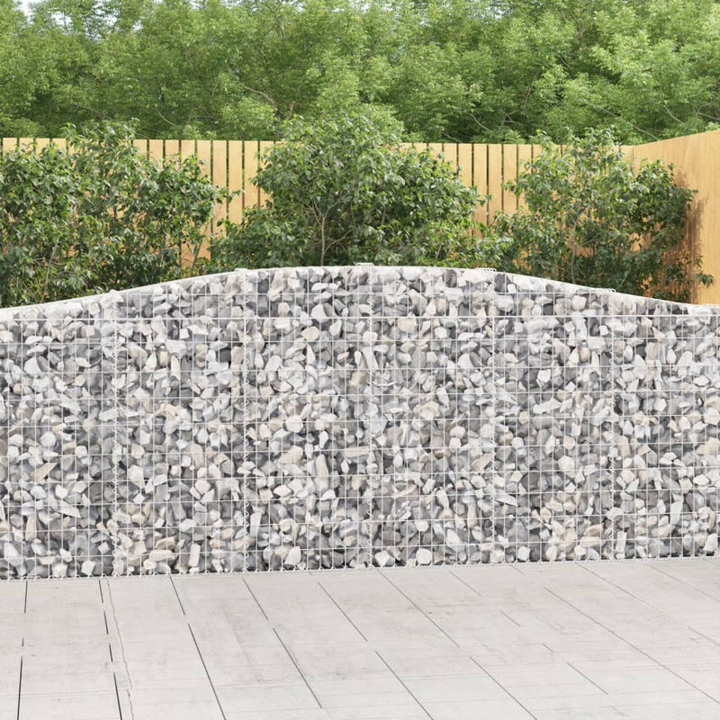 Arched Gabion Baskets 8 pcs 400x30x100/120 cm Galvanised Iron Payday Deals