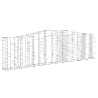 Arched Gabion Baskets 8 pcs 400x30x100/120 cm Galvanised Iron Payday Deals