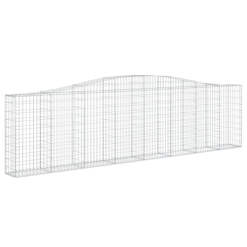 Arched Gabion Baskets 8 pcs 400x30x100/120 cm Galvanised Iron Payday Deals
