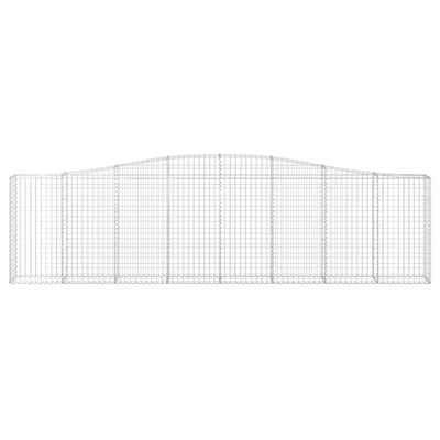 Arched Gabion Baskets 8 pcs 400x30x100/120 cm Galvanised Iron Payday Deals