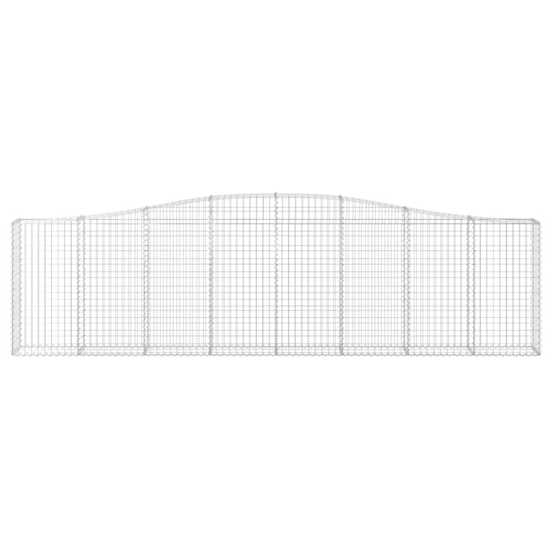 Arched Gabion Baskets 8 pcs 400x30x100/120 cm Galvanised Iron Payday Deals