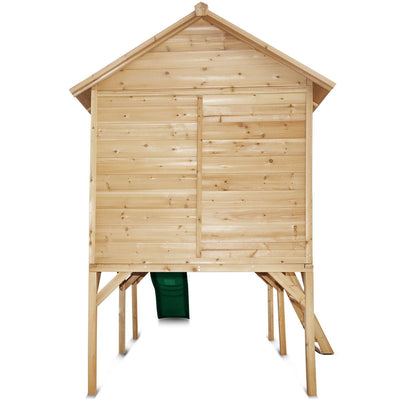 Archie Elevated Cubby House with Green Slide Payday Deals