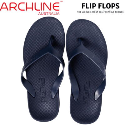 ARCHLINE Flip Flops Orthotic Thongs Arch Support Shoes Footwear - Navy - EUR 42 Payday Deals