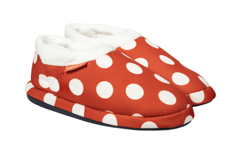 ARCHLINE Orthotic Slippers CLOSED Back Scuffs Moccasins Pain Relief - Red Polka Dots Payday Deals