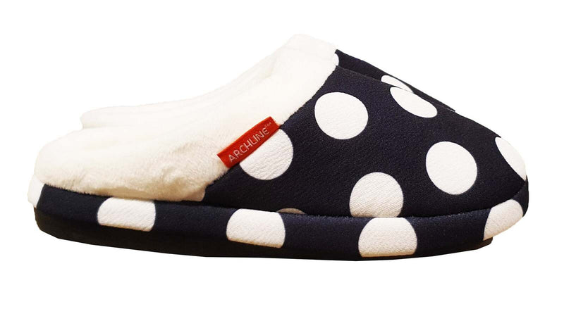 ARCHLINE Orthotic Slippers Slip On Arch Scuffs Pain Relief Moccasins - Polka Dots - EU 35 Payday Deals