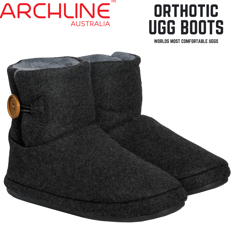 Archline Orthotic UGG Boots Slippers Arch Support Warm Orthopedic Shoes - Charcoal - EUR 40 (Women&