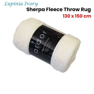 Ardor Lupinia Ivory Sherpa Fleece Throw Rug 130 x 150cm Payday Deals