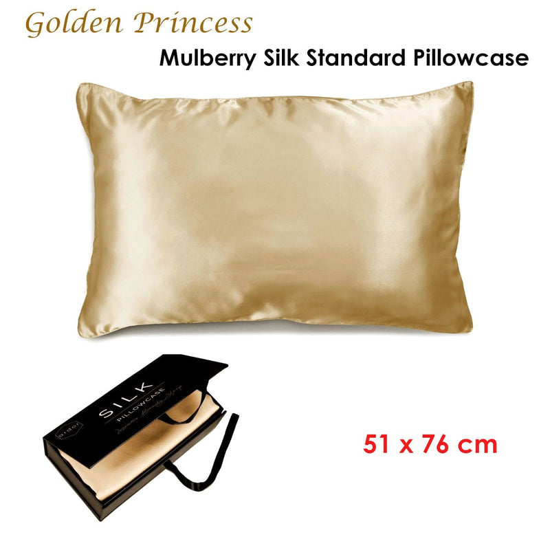 Ardor Mulberry Silk Standard Pillowcase Golden Princess Payday Deals
