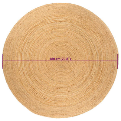 Area Rug Braided Jute 180 cm Round Payday Deals