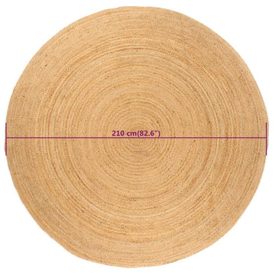 Area Rug Braided Jute 210 cm Round Payday Deals